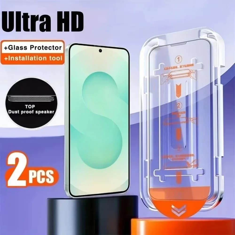 2Pcs One-Click Installation Screen Protector For Samsung Galaxy S25 S23 S24 Ultra S23 S22 Plus S25 Edge Ultra HD Tempered Glass