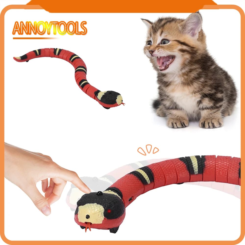 39cm Remote Control Cat Snake Toy Built-in Rechargeable Battery, Smart Sensor Snake Cat Toy-cat Electronic Interactive Toys