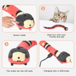 39cm Remote Control Cat Snake Toy Built-in Rechargeable Battery, Smart Sensor Snake Cat Toy-cat Electronic Interactive Toys