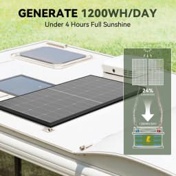 RVPOZWER 300W Solar Panel 10BB N-Type Monocrystalline 25% High Efficiency for RV Home Rooftop Off Grid Systems