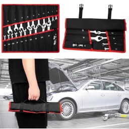 20 Piece Ratchet Spanner Set, SAE/Metric Combination Spanner Set with 72-Teeth Ratchet-Spanner, Cr-V Steel with Tool Bag