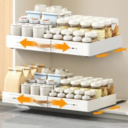 Kitchen Pull Out Cabinet Organizer with Adhesive Expandable Sliding Drawers Storage Tray Seasoning Bottle Spice Storage Rack