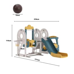 Voltsify Blue Yellow 3 in 1 Kids Toddler Swing and Slide Playset
