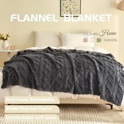 Ultra-Soft 3D Plush 1pc Luxurious Fleece Blanket - Dense Weave for Exceptional Warmth, Cozy Flannel Throw