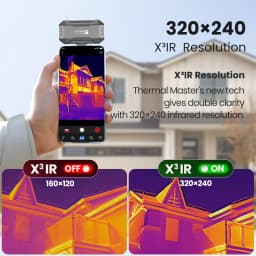 Thermal Imager P1 for USB C iPhone and Android Phone 320*240 X³IR Resolution 25Hz 600℃ Temp Range Home Leaks Inspection