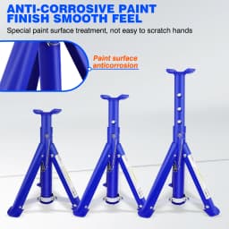Pack-2 Heavy Duty Axle Jack Stands 3 Tonne Load Capacity, 4 Stages Height Adjustment 290mm to 408mm, for Car Lifting Repair