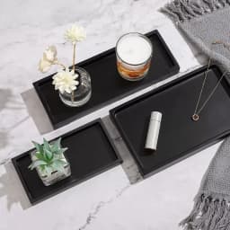 S/M/L Size Multi-Purpose Serving Tray Resin Bathroom Vanity Tray Toilet Tank Storage Kitchen Sink Countertop Organizer Dish