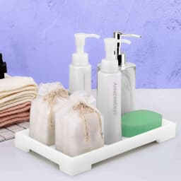 S/M/L Size Multi-Purpose Serving Tray Resin Bathroom Vanity Tray Toilet Tank Storage Kitchen Sink Countertop Organizer Dish