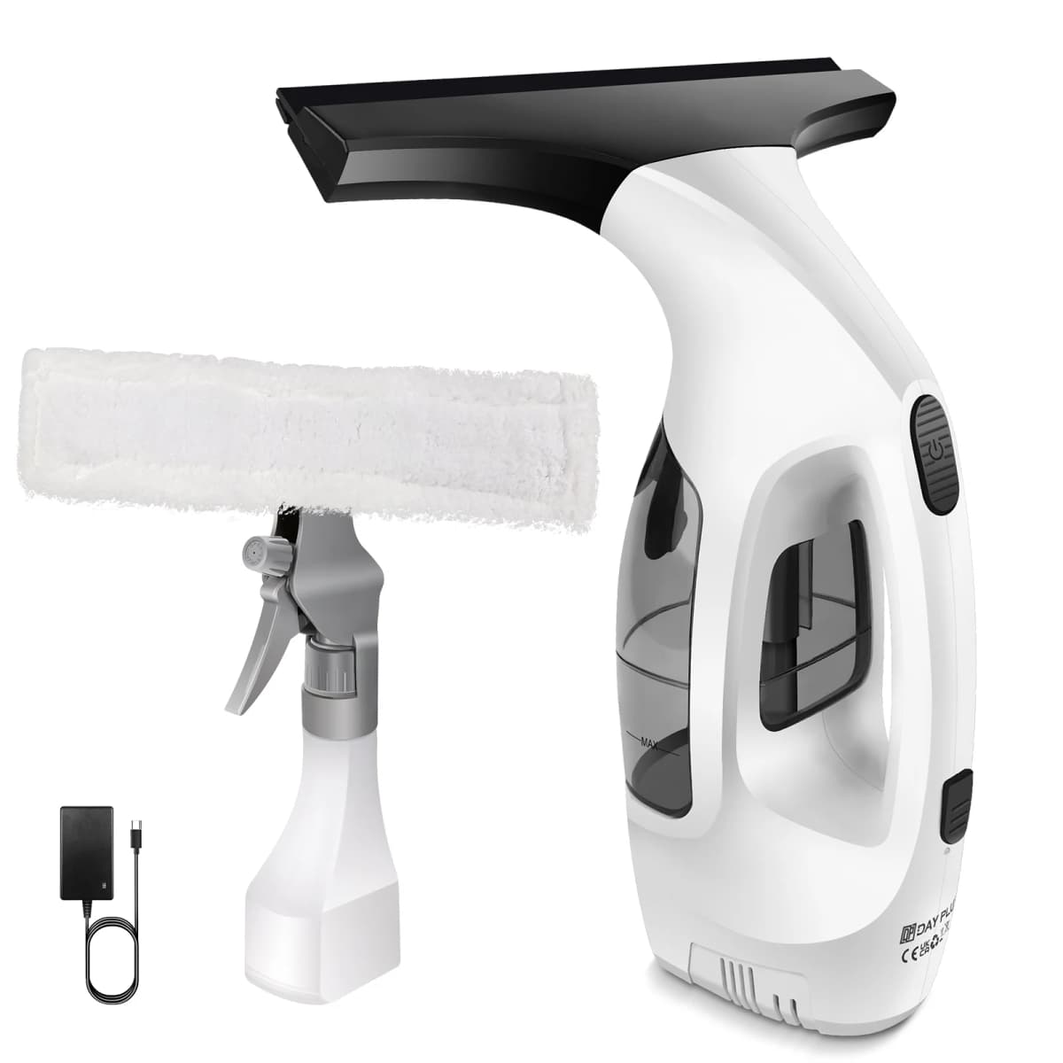 Cordless Window Vac Cleaner & Spray Bottle, Suction Nozzle: 280 Mm For Windows, Tiles, Mirrors & Shower Streak-Free Cleaning