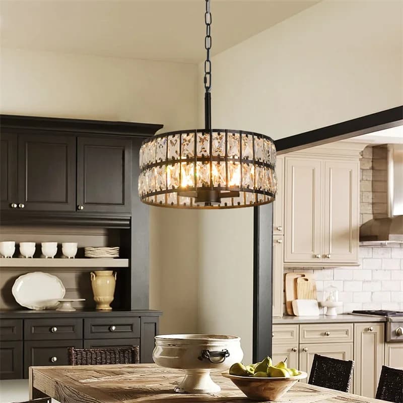 VETRULUS Modern K9 Crystal Pendant Light Nordic Chandelier Bedroom Hanging Lamp Retro Luxury Kitchen Dining Table Plafon Ceiling