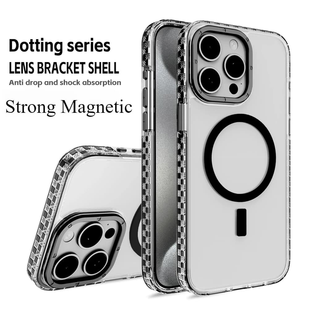 Transparent For Magsafe Magnetic Wireless Charge Phone Case For iPhone 16 14 11 12 13 15 Pro Max Hybrid Armor Protection Cover