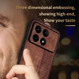 Leather Matte Texture Phone Case For Poco F6 X5 Pro X4 GT 5G C65 Shockproof Business Protection Cases For Poco M6 F5 Pro Cover