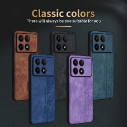 Leather Matte Texture Phone Case For Poco F6 X5 Pro X4 GT 5G C65 Shockproof Business Protection Cases For Poco M6 F5 Pro Cover