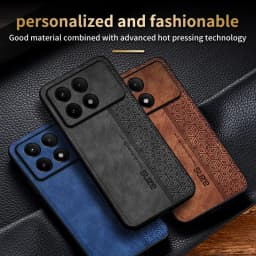 Leather Matte Texture Phone Case For Poco F6 X5 Pro X4 GT 5G C65 Shockproof Business Protection Cases For Poco M6 F5 Pro Cover