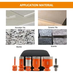 BGTEC 6pcs/kit Diamond Core Drill Bit Set With Lightning Teeth 6-25mm M14 Thread For Porcelain Tile Ceramic Marble Haw Sole
