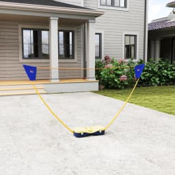 HOMCOM Portable Folding Badminton Net Set with 4 Badminton Rackets and 2 Nylon Shuttlecocks, for Adult Exercise Training