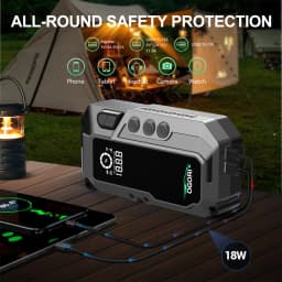 4 in 1 7500A Car Jump Starter With Air Compressor Pack Booster 12V Power Bank QC 3.0 with Flashlight Start Up to All Gas