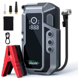 4 in 1 7500A Car Jump Starter With Air Compressor Pack Booster 12V Power Bank QC 3.0 with Flashlight Start Up to All Gas