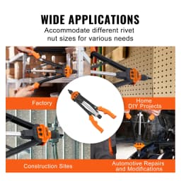 SucceBuy Rivet Nut Tool Rivnut Tool Kit Metric and SAE Mandrels 70PCS/186PCS Rivet Nuts With Rugged Carrying Case