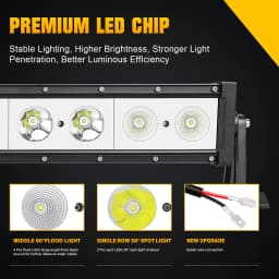 12"24"36"48" 30W 60W 90W 120W Single Row Straight LED Light Bar Combo Beam Offroad Car Led Work Light Bar 4x4 SUV
