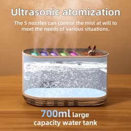 7 Colors LED Night Light Music Sync Air Humidifiers with 5 Nozzle Spray Aromatherapy Diffuser Essential Oil Diffuser for Bedroom