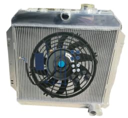 Aluminum radiator + fan For Chevy / GM Pickup Truck Manual MT 1960-1962 60 61 62 1960 1961 1962