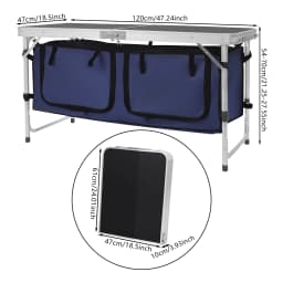 3-Height Adjustable Folding Camping Table, Aluminum Alloy Lightweight Picnic Tables with Storage Bags for Outdoor Picnic BBQ