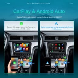 Podofo Wireless CarPlay Android Auto Car Stereo Radio 10''2+64GB 2Din Universal Car Multimedia Player BT GPS FM WIFI Autoradio