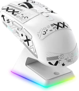 ATTACK SHARK X6 49g SUPERLIGHT Wireless Gaming Mouse with RGB Charging Dock,26000DPI,  2.4G/USB-C Wired/Bluetooth, Grip Tape
