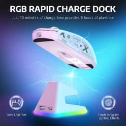 ATTACK SHARK X6 49g SUPERLIGHT Wireless Gaming Mouse with RGB Charging Dock,26000DPI,  2.4G/USB-C Wired/Bluetooth, Grip Tape