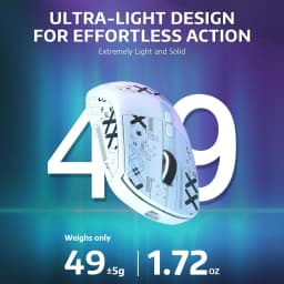 ATTACK SHARK X6 49g SUPERLIGHT Wireless Gaming Mouse with RGB Charging Dock,26000DPI,  2.4G/USB-C Wired/Bluetooth, Grip Tape