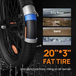 Electric Bike URLIFE 500W Powerful Motor 48V13AH Battery Short Trip E Bike Adult 20*3.0 In All-terrain Fat Tire Electric Bicycle