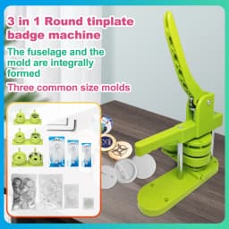 DIY Pin Button Maker Machine 25mm/32mm/58mm Badge Punch Press with 300pcs Button Parts (Green) Simple operation