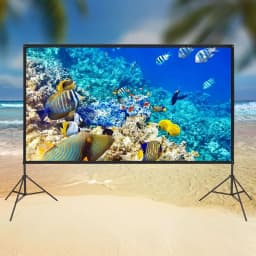 Voltsify 100" 3D 4K HD Outdoor Indoor 16:9 4K Portable Projector Screen with Stand