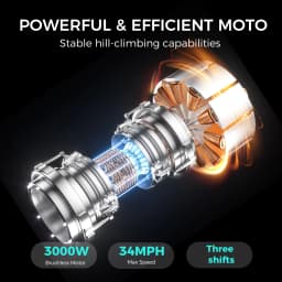 3000W Off Road Electric Motorcycle, Max Speed 34mph, 28miles Range, 48V 30AH Battery, Electric Pocket Motorbike