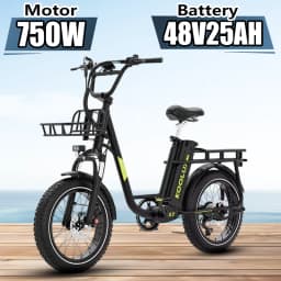 KOOLUX X7 E-Bike 750W Powerful Motor 48V25AH Removable Battery E-bike City Commuting 20*4.0 inch Fat Tire Mountain Electric Bike