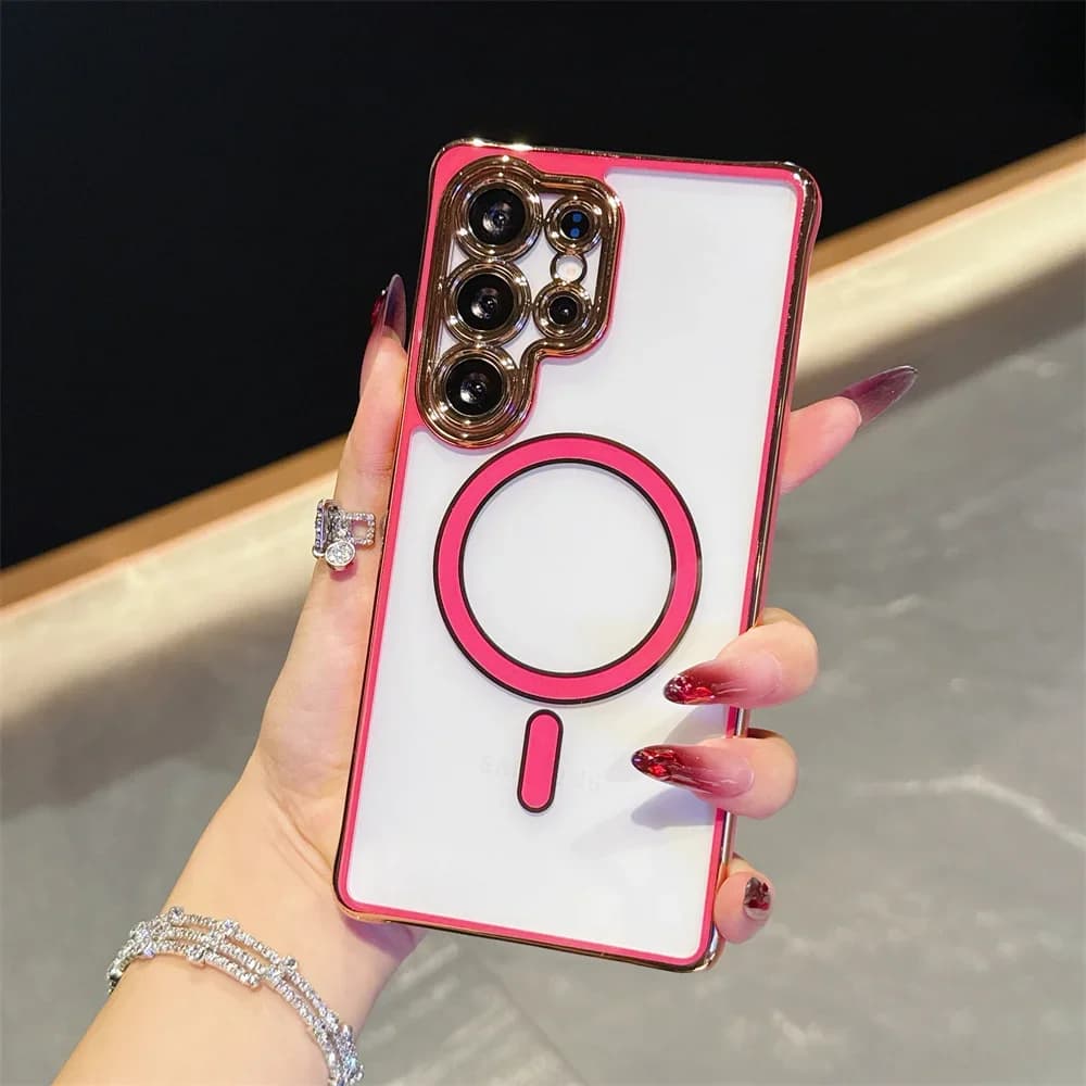 Luxury Electroplating Magsafe Magnetic Phone Case For Samsung Galaxy S25 Ultra S24 Plus S23 FE A15 A16 A26 A3 A35 A36 A55 Cover