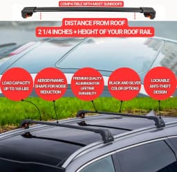 Premium Roof Bars For Porche Macan Suv 2014 Onwards Roof Rack Cross Bars Black