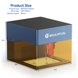 Sculpfun iCube Pro 5W Laser Engraver Cutter with Smoke Filter Temperature Alarm 130x130mm High-speed engravingUK