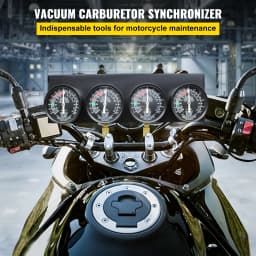 SucceBuy Fuel Vacuum Carburetor Synchronizer Carb Tool sync 4 Gauge Set with Rubber Hose Vacuum Balancer Meter Kit For Motorbike
