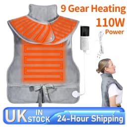 Electric Heating Pad Wrap Vest for Neck and Shoulders W/ 9 Heat Options Ergonomic Heated Wrap for Women Men Mom Wife and Grandma