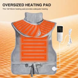 Electric Heating Pad Wrap Vest for Neck and Shoulders W/ 9 Heat Options Ergonomic Heated Wrap for Women Men Mom Wife and Grandma