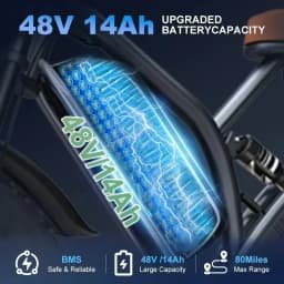 JANSNO Electric Bike 750W Powerful Motor 48V14AH Lithium Battery E Bike 20*4.0 Inch All Terrain Fat Tire Adult Electric Bicycle