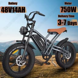 JANSNO Electric Bike 750W Powerful Motor 48V14AH Lithium Battery E Bike 20*4.0 Inch All Terrain Fat Tire Adult Electric Bicycle