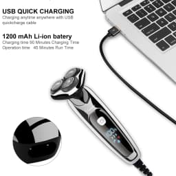 HATTEKER 3-in-1 Electric Razor for Men Wet/Dry Body Beard Hair Trimmer Rechargeable Electric Shaver Face Shaving Machine Kit