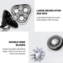 HATTEKER 3-in-1 Electric Razor for Men Wet/Dry Body Beard Hair Trimmer Rechargeable Electric Shaver Face Shaving Machine Kit