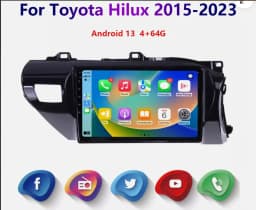Right Titanium Android 15 car Multimedia navigation 10-inch built-in Carplay + Android Auto/2 + 64G For Toyota Hilux 2015 - 2023