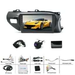 Right Titanium Android 15 car Multimedia navigation 10-inch built-in Carplay + Android Auto/2 + 64G For Toyota Hilux 2015 - 2023