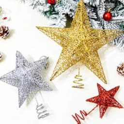 Christmas tree hollow five-pointed star decoration with LED light string Christmas ornaments home 2026 New Year decoration party