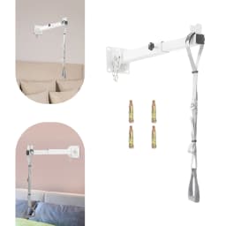 3.85in Traction Bed Handle Ring Wall Mount Pull up Lift Assist Patient Rehabilitation Training Stainless Steel Chain Old Man Get